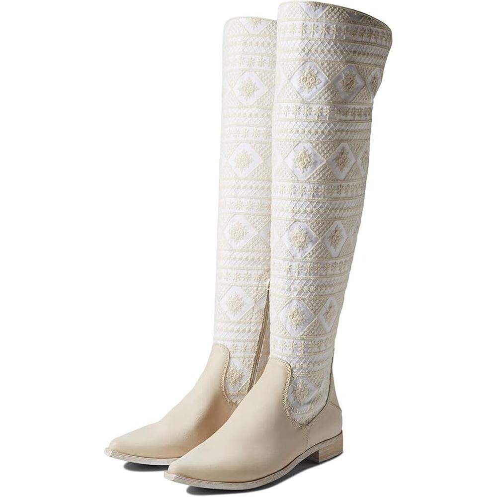 Free People Bren Textile Slouch Boot Knee High Lace Women's 36.5 (US 6.5) NWOB
